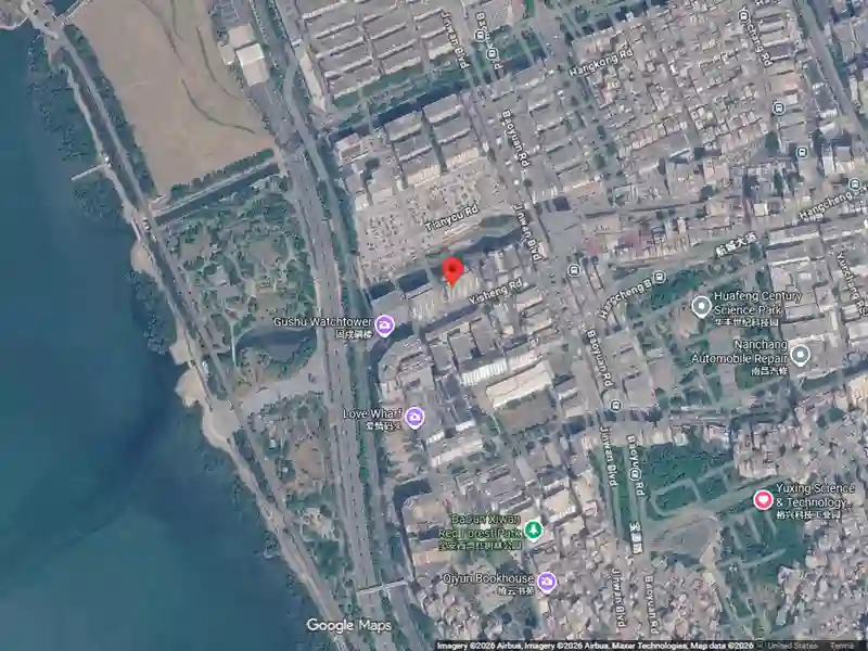 Google Maps satellite view pinpointing the official global commercial operations and R&D headquarters of Shenzhen Kaiming Technology Co., Ltd.
